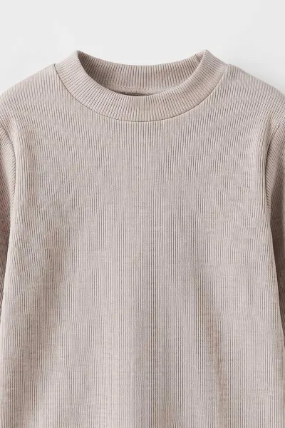 Taş (5-12 Yaş) Yarım Balıkçı Yaka Kaşkorse  Çocuk Body Sweatshirt 495426