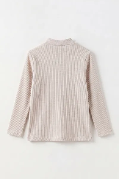 Taş (5-12 Yaş) Yarım Balıkçı Yaka Kaşkorse Kız Çocuk Body Sweatshirt 493050