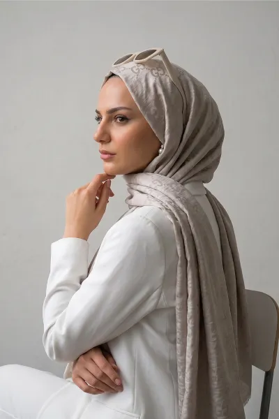 Taş 70x180 Cm Elegance Premium Pamuk Jakar Şal 475028