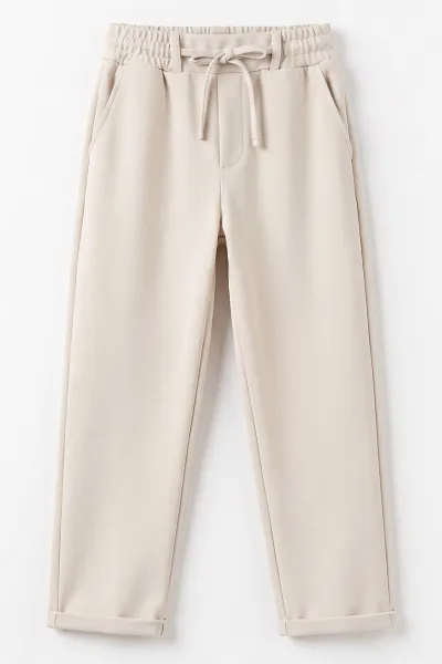 Taş (9-16 Yaş) Duble Paça Jakarlı Erkek Jogger Pantolon 492991