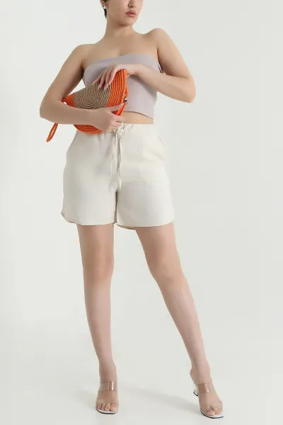 Taş Aerobin Kumaş Cepli Kadın Şort 467806