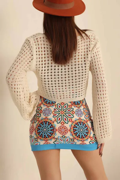 Taş Ajurlu Triko Hırka 243801