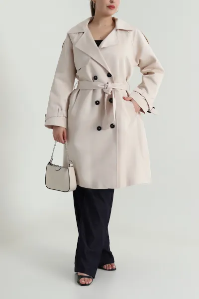 Taş Aller Detay Kadın Gabardin Trençkot 485783