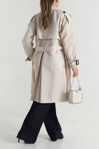 Taş Aller Detay Kadın Gabardin Trençkot 485783