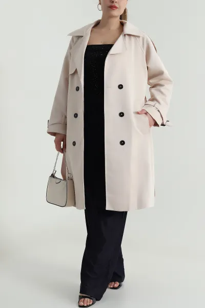 Taş Aller Detay Kadın Gabardin Trençkot 485783