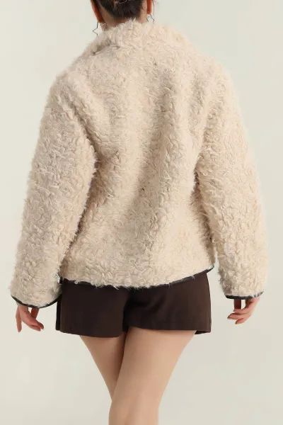 Taş Astarlı Cepli Kıvırcık Kadın Mont 417408