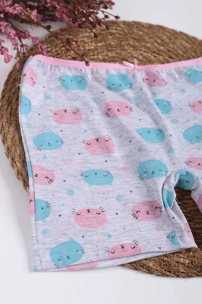 Taş Bebe Mavisi (2-11 Yaş) Baskılı Fiyonklu Kız Çocuk Külot Şort 233769