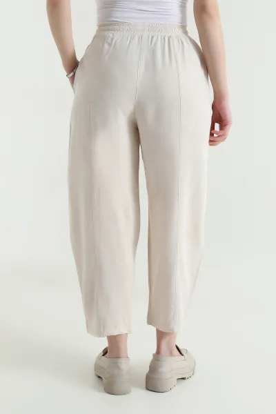 Taş Bel Lastikli Cepli Tencel Kadın Şalvar Pantolon 453172