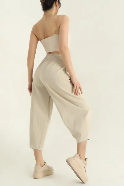 Taş Bel Lastikli Gabardin Şalvar Kadın Pantolon 357406