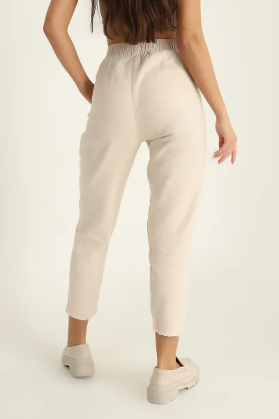 Taş Beli lastikli Gabardin Bayan Pantolon 297346