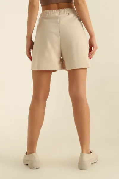 Taş Beli Lastikli İki İp Şort 278304