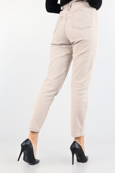 Taş Beli Lastikli Mom Bayan Kot Pantolon 88608