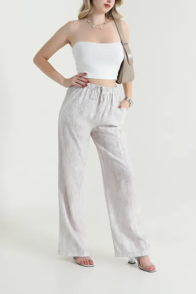 Taş Beli Lastikli Palazzo Kadın Pantolon 463875