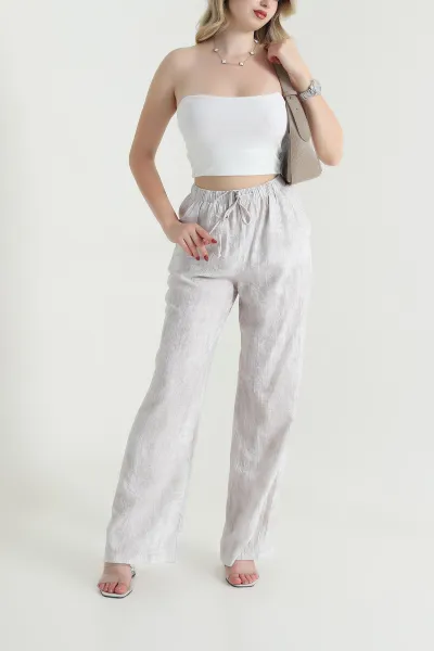 Taş Beli Lastikli Palazzo Kadın Pantolon 463875