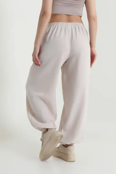 Taş Beli Lastikli Pera Keten Kadın Şalvar Pantolon 464198