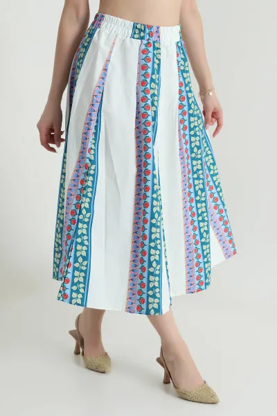 Taş Beli Lastikli Poplin Dokuma Kadın Etek 479861