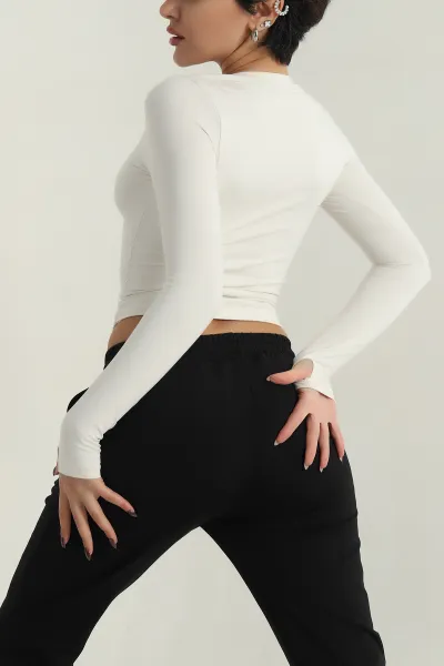 Taş Belize Parmak Geçmeli Modal Badi Bluz 408775