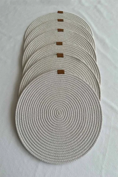 Taş Bella Home 6'lı Örgü Supla - Amerikan Servis Lüx Sunum Tabak Altlığı - Çeyiz Takımı 434965