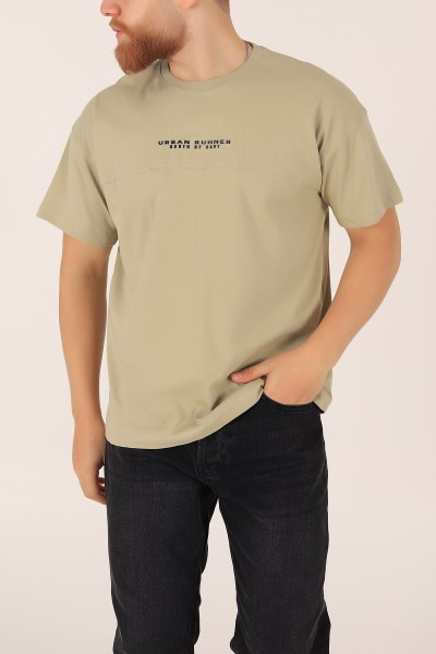 Taş Bisiklet Yaka Oversize Erkek Tişört 163275