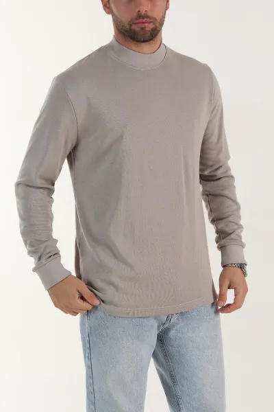 Taş Regular Fit Yarım Balıkçı Yaka Uzun Kollu Erkek Sweatshirt 397045