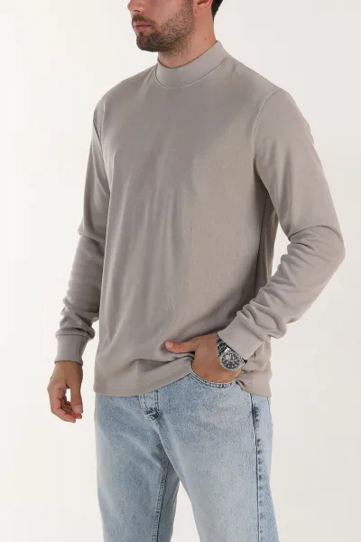 Taş Regular Fit Yarım Balıkçı Yaka Uzun Kollu Erkek Sweatshirt 397045