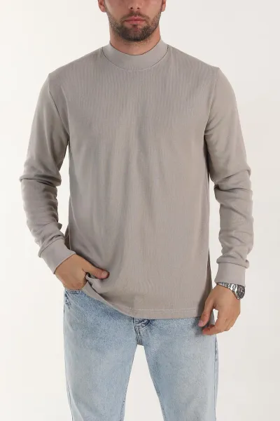 Taş Regular Fit Yarım Balıkçı Yaka Uzun Kollu Erkek Sweatshirt 397045