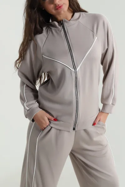 Taş Biyeli Reglan Kol Modal Kadın İkili Takım 488424