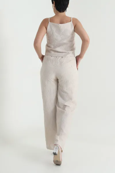 Taş Bluz Pantolon Çilek Kumaş Nakışlı İkili Takım 474358