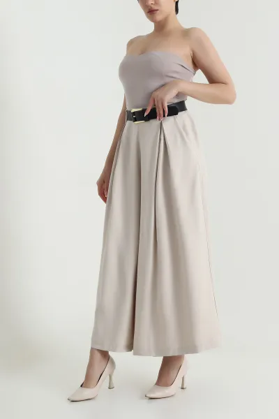 Taş Bol Paça Diagonel Kadın Pantolon 466041