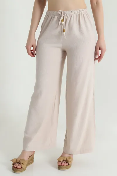 Taş Bol Paça Krinkıl Kadın Pantolon 471109