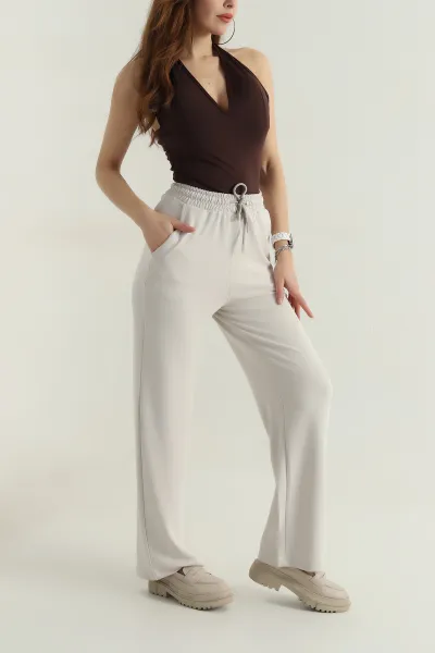 Taş Cepli Bel Lastikli Modal Kadın Pantolon 412535