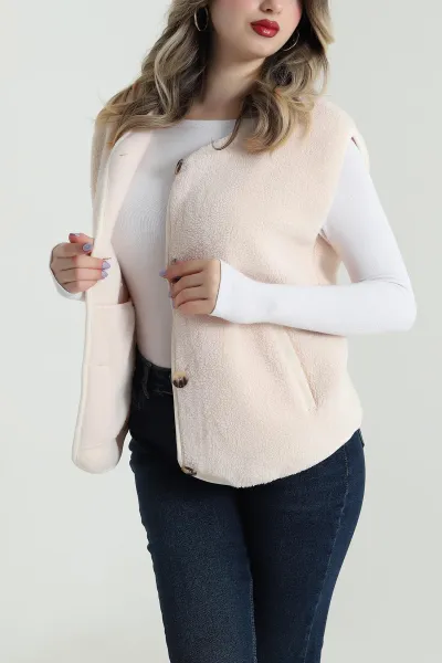 Taş Cepli Polar Kadın Yelek 494819
