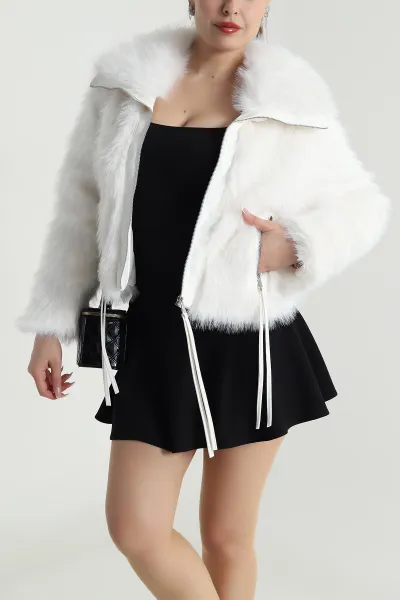 Taş Deri Garnili Lolita Kadın Mont 488817