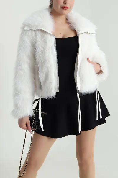 Taş Deri Garnili Lolita Kadın Mont 488817