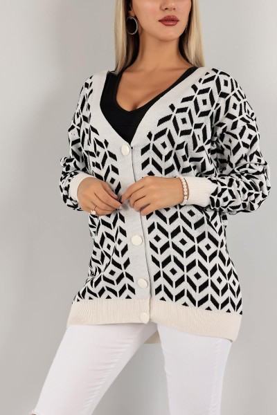 Taş Desenli Bayan Triko Hırka 133358