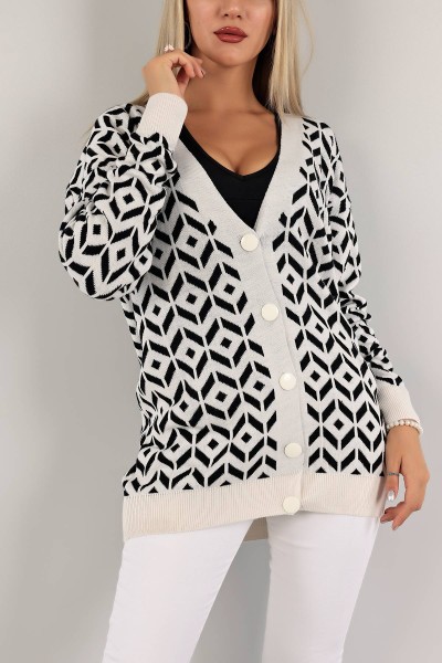 Taş Desenli Bayan Triko Hırka 133358
