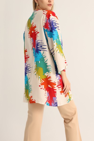 Taş Desenli Dokuma Viskon Kimono 173411