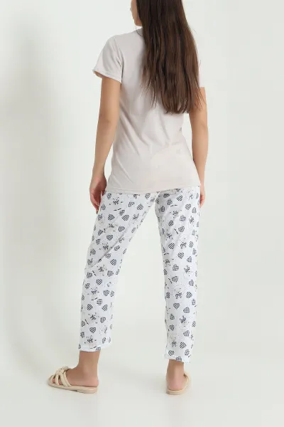 Taş Desenli Viskon Kadın Pijama Takımı 466625