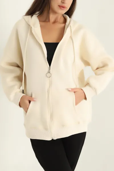 Taş Fermuarlı Şardonlu Bayan Sweat 292167