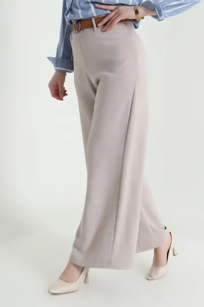 Taş Fermuarlı Tencel Crep Kadın Pantolon 440768