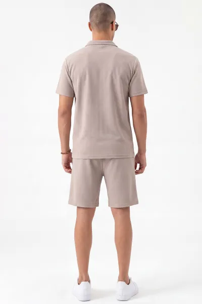 Taş Fino Polo Yaka Erkek Şortlu Takım 473072