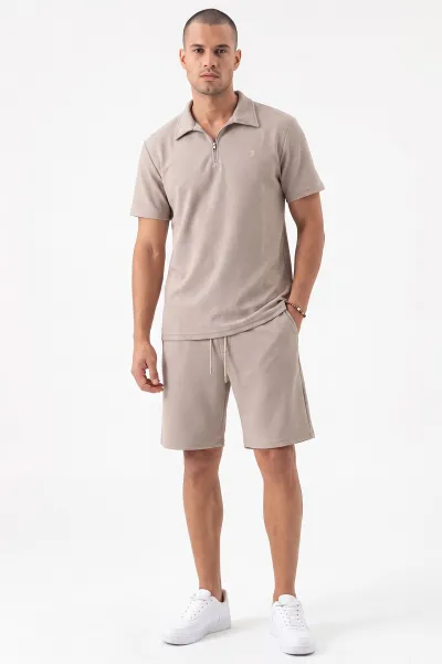 Taş Fino Polo Yaka Erkek Şortlu Takım 473072