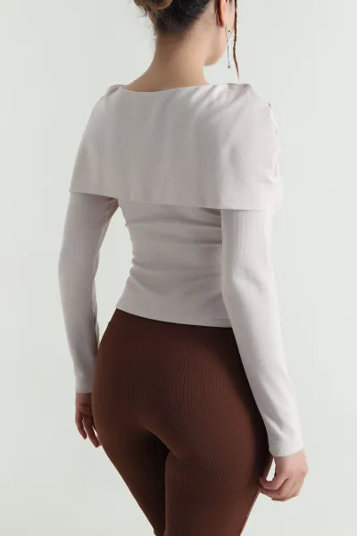 Taş Fitilli Modal Kadın Bluz 482837