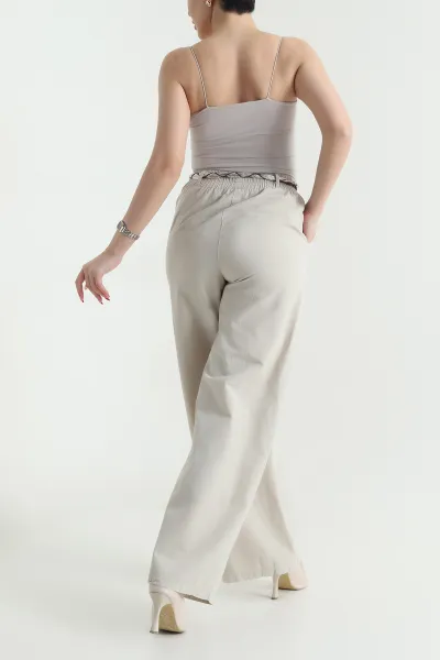 Taş Fular Kemerli Tensel Gabardin Kadın Pantolon 440443