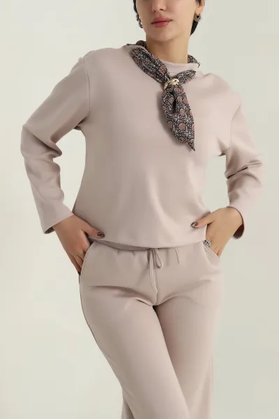Taş Fularlı Modal Kadın İkili Takım 406680