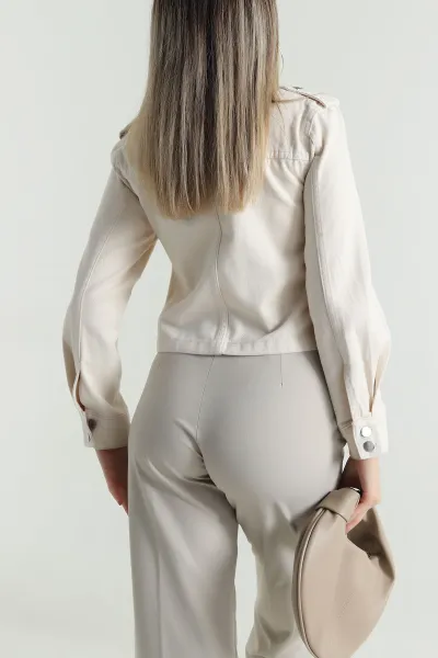 Taş Gabardin Kumaş Kadın Ceket 488795