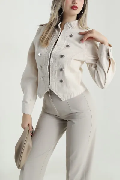 Taş Gabardin Kumaş Kadın Ceket 488795