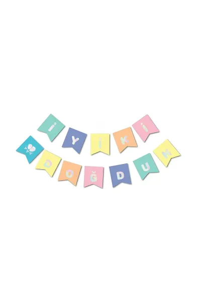 Macaron İyi Ki Doğdun Yaldızlı Banner  303360