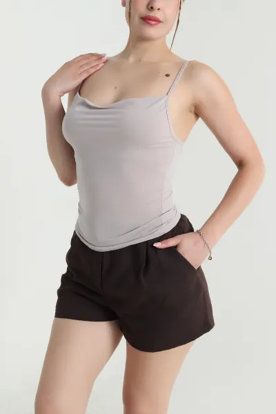Taş İp Askılı Sandy Kadın Bluz 476483