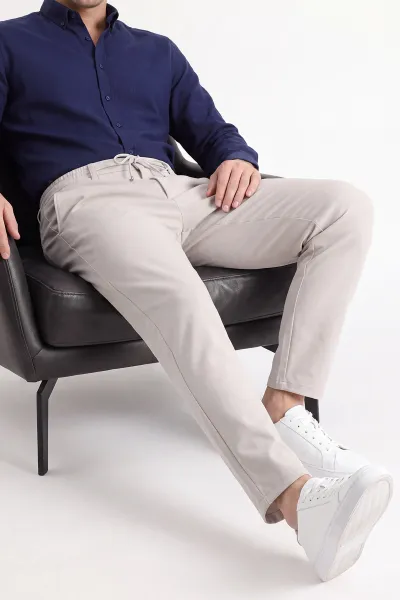 Taş İpli Fermuarlı Örme Erkek Pantolon 472234
